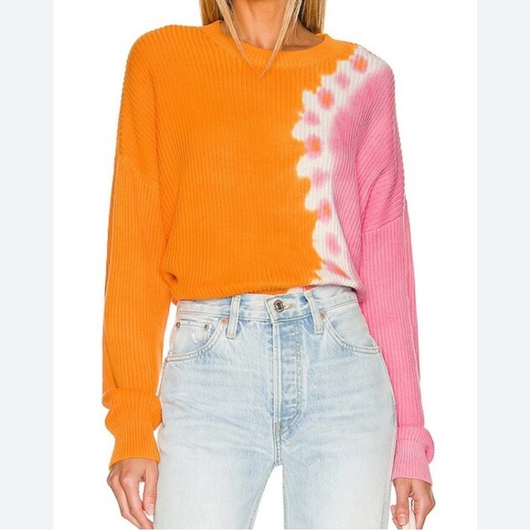 Pistola Orange and Pink Crew Neck Sweater - Picture 1 of 5